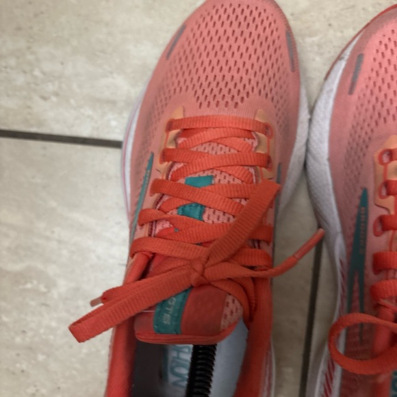 Coral Athletic Sneakers with Teal Accents - Picture 4 of 16